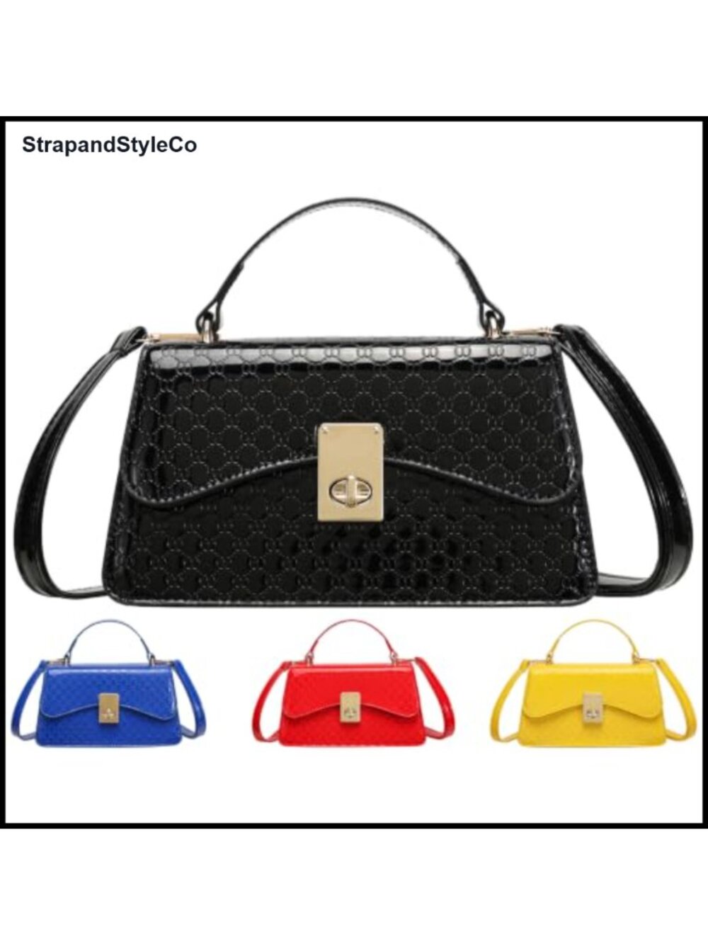 Small Patent Leather Mini Satchel Crossbody Purse Top Handle Handbag